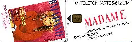 Telefonkarte S 27 10.91 Madame, DD 3110 matt enge Nr.