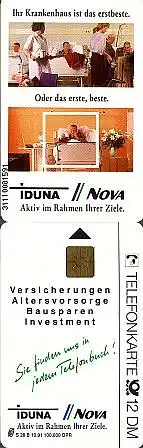 Telefonkarte S 28B 10.91 Iduna Krankenhaus, DD 3111 glänzend enge Nr.