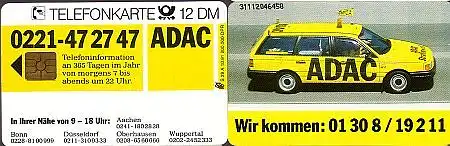 Telefonkarte S 29A 10.91 ADAC 12 DM, DD 3111 glänzend weite Nr.