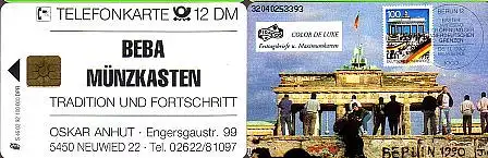 Telefonkarte S 46 02.92 Beba Anhut, Mauerfall, DD 3207 Modul 20 enge Nr. fluor.