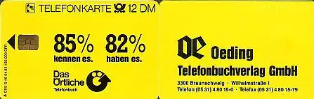 Telefonkarte S 48 04.92 Oeding Telefonbuchverlag, DD 2203
