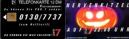 Telefonkarte S 65A 08.92 Pro 7 Kürbis, DD 3208 Modul 20