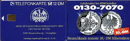 Telefonkarte S 71 09.92 MDM, DD 2209