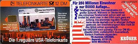 Telefonkarte S 74 10.92 Krüger USA, DD 2301 Spritzguß Nr.