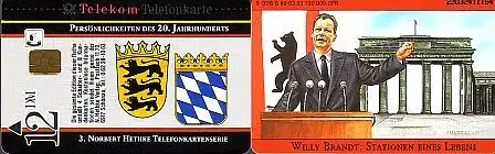 Telefonkarte S 99 03.93 Willy Brandt Brandenburger Tor, DD 2304