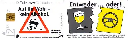 Telefonkarte S 101 04.93 Kein Alkohol, DD 4304 Modul 44 große Nr.