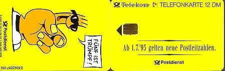 Telefonkarte S 107A 04.93 Fünf ist Trümpf, stehend, DD 2305 Modul 31 einlagig