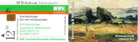 Telefonkarte S 132 09.93 WWK Versicherungen Erntezeit (I), DD 1309 Modul 31