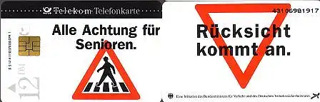 Telefonkarte S 141A 11.93 Achtung für Senioren, DD 4310 Modul 44