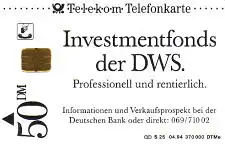 Telefonkarte S 25 04.94 DWS Investmentfonds, DD 1404