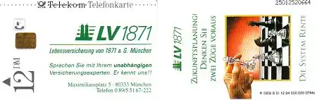 Telefonkarte S 51 12.94 LV 1871 Lebensversicherung, Schach, DD 2501