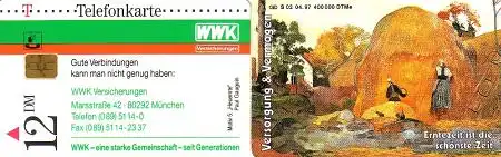 Telefonkarte S 02 04.97 WWK Versicherungen Erntezeit (V), DD 1703