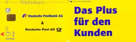 Telefonkarte S 14 11.97 Postbank & Post, Das Plus für den Kunden, DD 5712