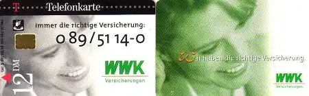 Telefonkarte S 01 02.98 WWK Versicherungen, DD 1803