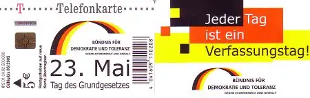 Telefonkarte S 01 04.02 23. Mai Tag des Grundgesetzes, DD 3205 Modul 38R