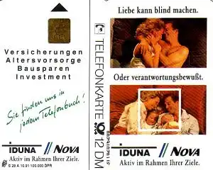 Telefonkarte S 28 A 10.91 Iduna - Liebe, DD 3110, glänzend, enge Nr.