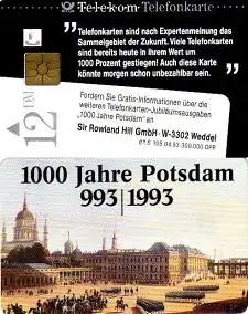 Telefonkarte S 105 04.93, 1000 Jahre Potsdam, DD 3305