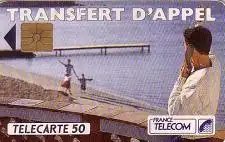 Telefonkarte Frankreich, Tansfert d'appel, Familie am Wasser, 50