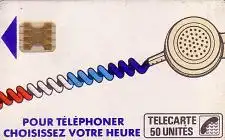 Telefonkarte Frankreich, Pour Téléphoner choisissez votre Heure, weiß, 50