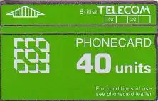 Telefonkarte Großbritannien, grüne Karte, 40