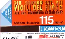 Telefonkarte Italien, Bruneck / Brunico Feuerwehr Sternfahrt, 10000/5,16