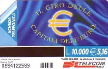 Telefonkarte Italien, Il Giro delle Capitali dell'Euro, 10000/5,16