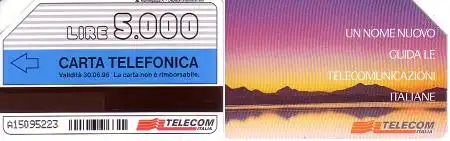 Telefonkarte Italien, Landschaft mit See (Validità 30.06.96), 5000