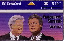 Telefonkarte Kanada, Gipfeltreffen Clinton / Jelzin April 1993, $ 10,50