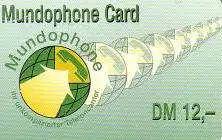 Calling Card, Mundophone, Grafik Telefonhörer, DM 12,-