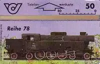 Telefonkarte Österreich, Lokomotiven, Dampflok Reihe 78, 50