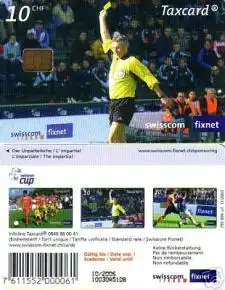Telefonkarte Schweiz, swisscom cup, Schiedsrichter, 10 CHF