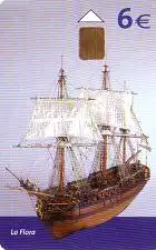 Telefonkarte Spanien, Museo Naval, La Flora (Segelschiff), 6