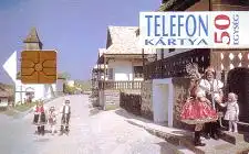 Telefonkarte Ungarn, Dorf mit Bewohnern in Tracht, 50