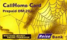 Calling Card, WesternUnion Reisebank, CallHome, Spinnennetz, DM 20