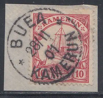 Deutsche Kolonien, Kamerun MiNr 9, Kaiseryacht "Hohenzollern" Stempel BUEA