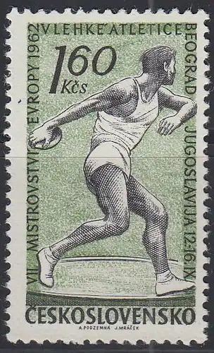 Tschechoslowakei Mi.Nr. 1320 Diskuswerfen (1,60)