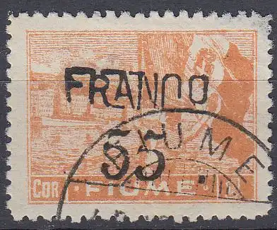 Fiume Mi.Nr. 86 Freimarke (Mi.Nr. 44y) mit Aufdruck