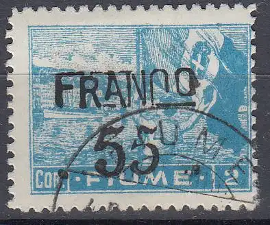 Fiume Mi.Nr. 87 Freimarke (Mi.Nr. 45) mit Aufdruck