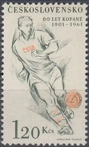 Tschechoslowakei Mi.Nr. 1249 Fußball (1,20)