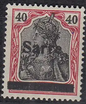 Saargebiet Mi.Nr. 12 b I Marke Deutsches Reich, Germania mit Aufdruck Sarre (40)