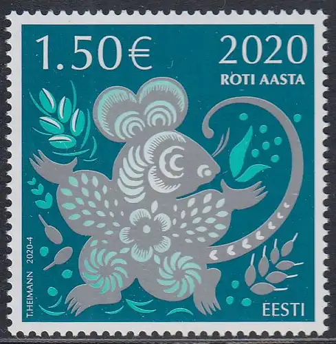 Estland MiNr. 974 Chinesisches Neujahr, Jahr der Ratte (1,50)