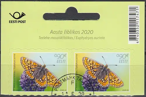 Estland MiNr. 992 Schmetterling des Jahres skl. (0,90) Paar