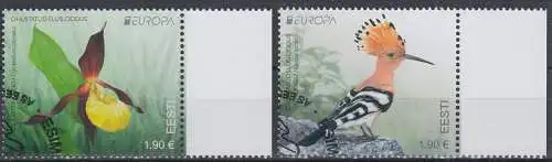 Estland MiNr. 1012-1013 Europa 2021 Wiedehopf / Gelber Frauenschuh (2 Werte)