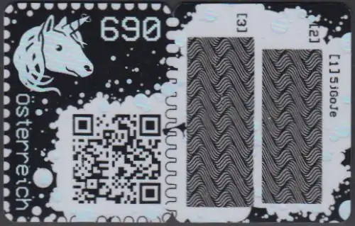 Österreich MiNr. 3470Zf  Einhorn, QR-Code (690)