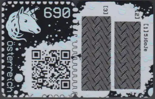 Österreich MiNr. 3470Zf Kryptowährung. Einhorn, QR-Code (690)