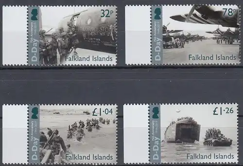 Falklandinseln Mi.Nr. 1394-1397 75. Jahrestag der alliierten Landung in der
