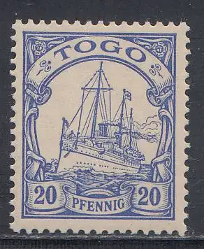 Deutsche Kolonien, Togo MiNr 10, Kaiseryacht "Hohenzollern"