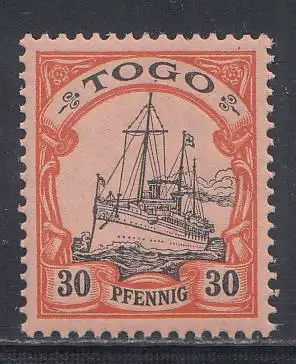 Deutsche Kolonien, Togo MiNr 12, Kaiseryacht "Hohenzollern"