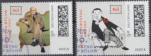 D,Bund Mi.Nr. 3794-3795 Bernhard-Viktor von Bülow / Loriot (2 Werte)