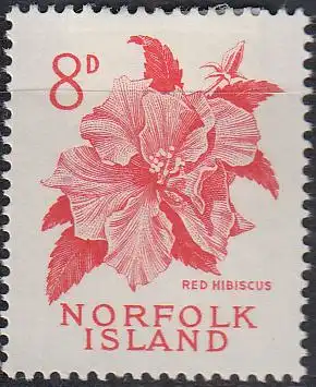 Norfolk-Insel Mi.Nr. 30 Freimarke, Chinesischer Roseneibisch (8)